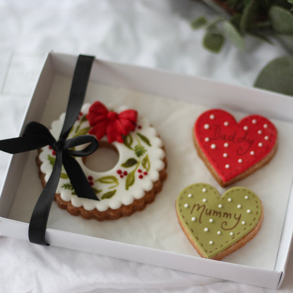 Christmas Wreath Postal Biscuit Box